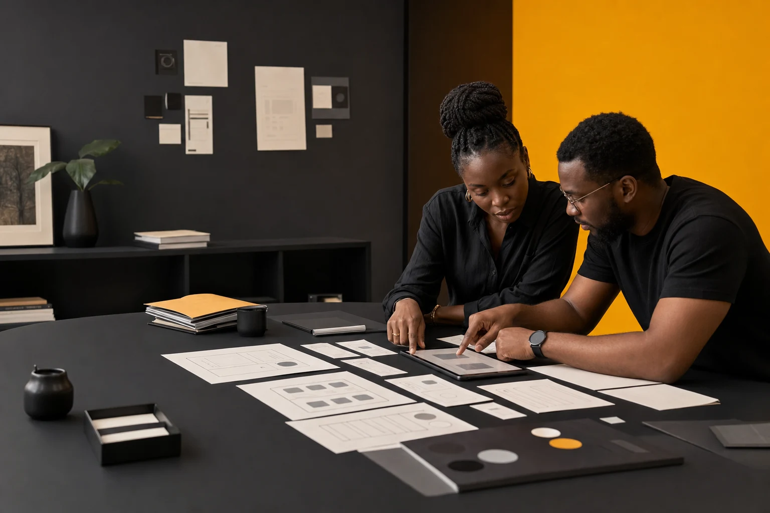 Designers sénégalais travaillant sur les parcours d’un produit numérique